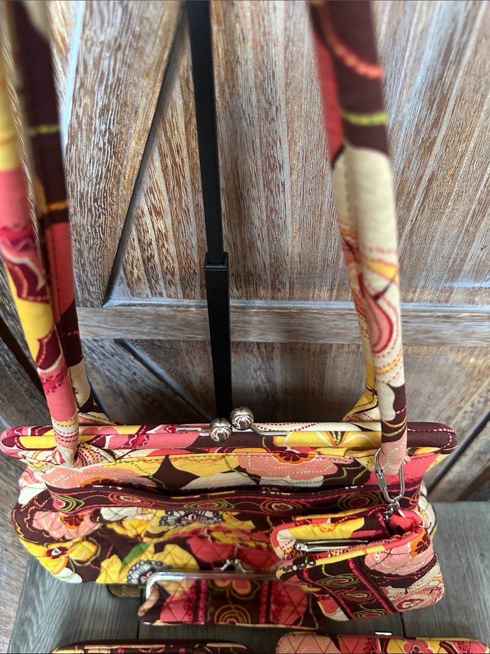 Vera Bradley Alice Buttercup Floral Kiss Lock Bag, 3 Wallets & Eyeglass Case - Picture 13 of 14
